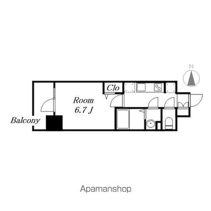 プレサンス太閤通ファシール[1K/23.79m2]の間取図