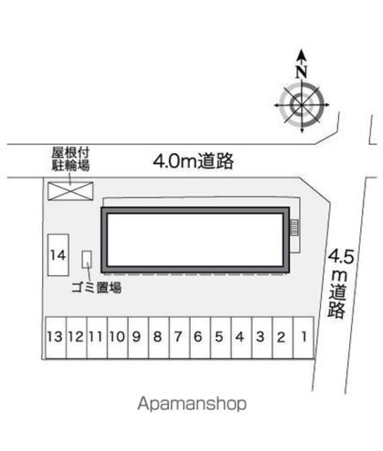 レオパレスとよおか[1K/23.18m2]の配置図