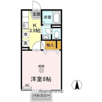 メゾンたちばな　Ｂ棟[1K/26.7m2]の間取図