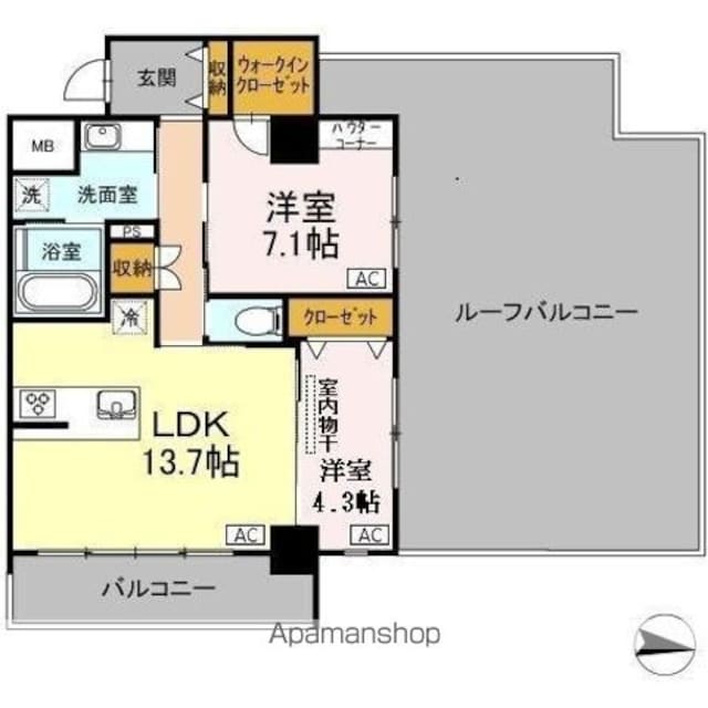 東京都立川市幸町３丁目[2LDK/63.18m2]の間取図