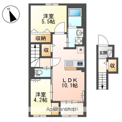 グランプラム本町（ＧｒａｎＰｌｕｍ本町）[2LDK/55.66m2]の間取図