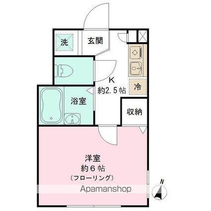 ラフィネ・コート[1K/20.7m2]の間取図