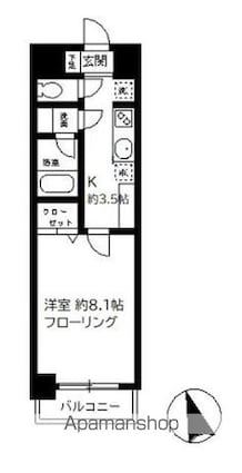 ＮＳＴ　ｂｕｉｌｄｉｎｇ　ＩＩ[1K/28.15m2]の間取図