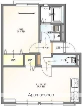上砂グリーンハイツ[2DK/37.1m2]の間取図
