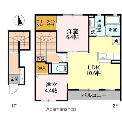 アート・ソレイユ　Ｂ棟[2LDK/59.75m2]の間取図