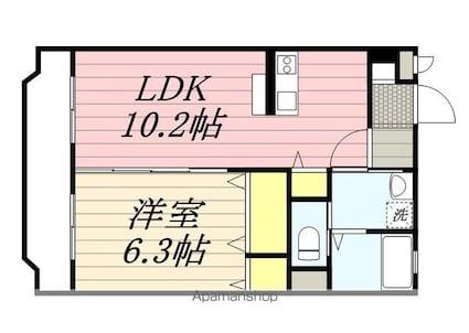 コントレール神栖[1LDK/40.28m2]の間取図