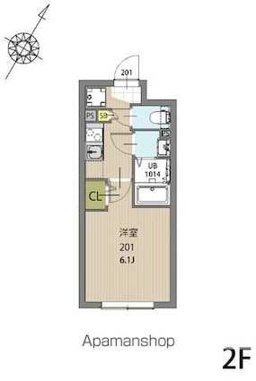 エルファーロ赤塚[1K/19.65m2]の間取図