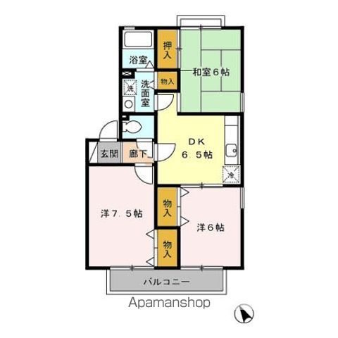 日野市平山のアパートの間取り
