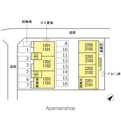 パークコート砂川　壱・弐番館[2LDK/53.37m2]の配置図