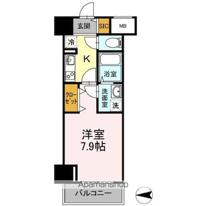 Ｄーｒｏｏｍ早稲田[1K/27.03m2]の間取図