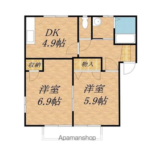 シャーメゾンブロードＢ[2K/42.72m2]の間取図