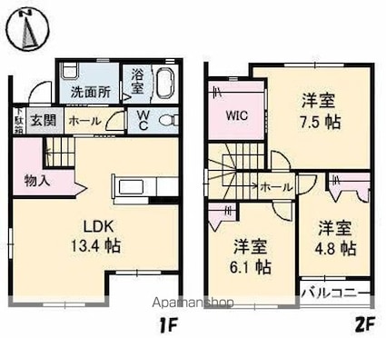 香川県高松市林町[3LDK/80.2m2]の間取図
