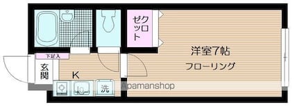 シャルレ早稲田[1K/18.22m2]の間取図
