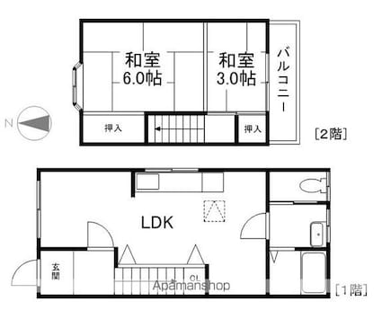 滋賀県大津市際川３丁目[2LDK/41.16m2]の間取図
