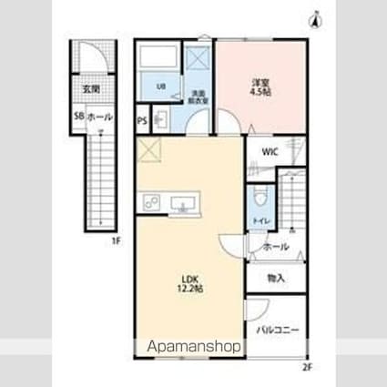リーブルファイン足立南花畑[1LDK/47.33m2]の間取図