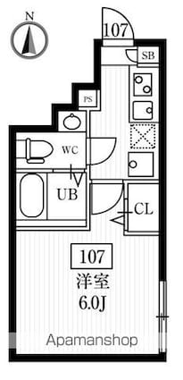 ミハス荻窪[1K/19.04m2]の間取図