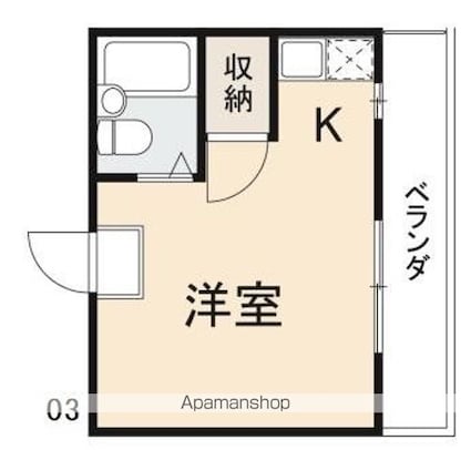 コート紙町Ⅲ[1R/19.44m2]の間取図