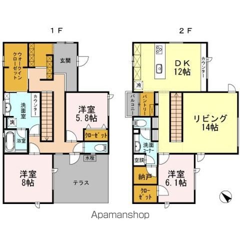 山陽本線 下松駅 徒歩23分 2階建 築16年の間取り写真
