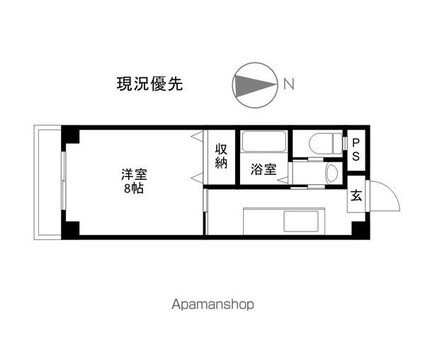 長野県長野市大字栗田[1K/29.16m2]の間取図