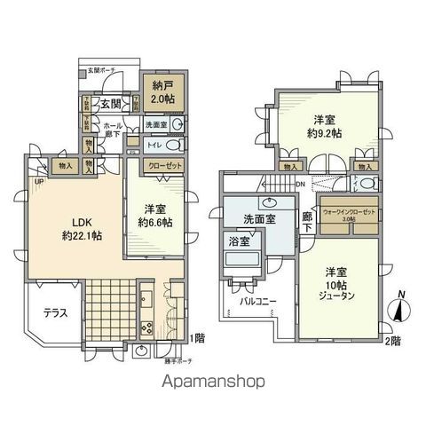 中野区江古田の戸建ての間取り