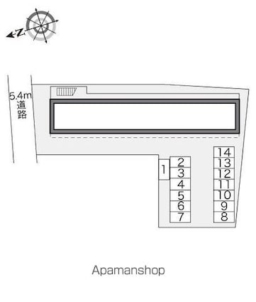 レオパレスパインヒルⅡ[1K/19.87m2]の配置図