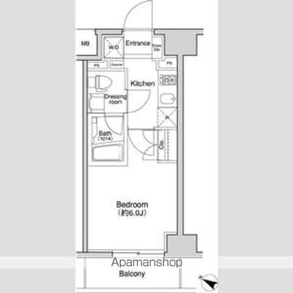 プラウドフラット森下[1K/20.64m2]の間取図