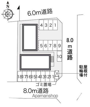 レオパレスｖｉｇｏｒ[1K/23.18m2]の配置図