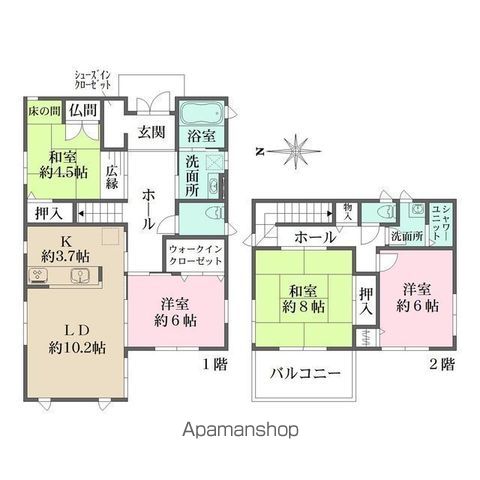 【平野区平野元町戸建の間取り】