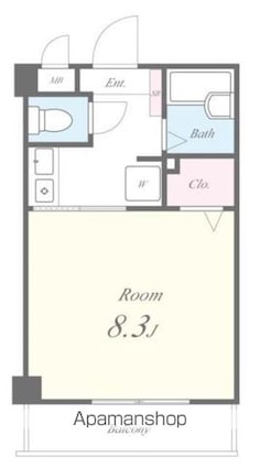 クリーンガーデン御茶ノ水[1K/22.5m2]の間取図