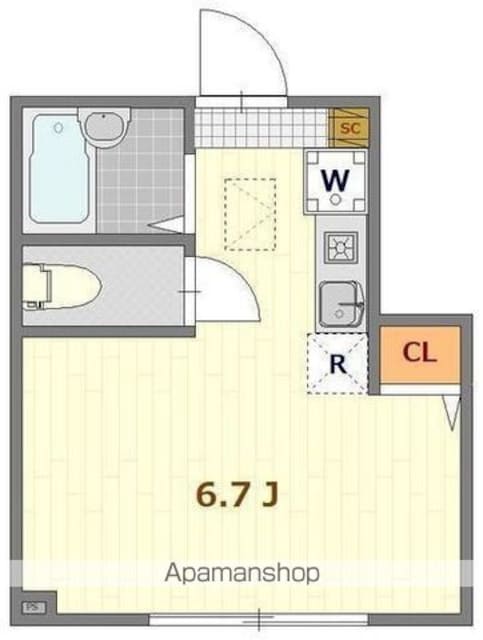 バーミープレイス鷺ノ宮[1R/15.59m2]の間取図