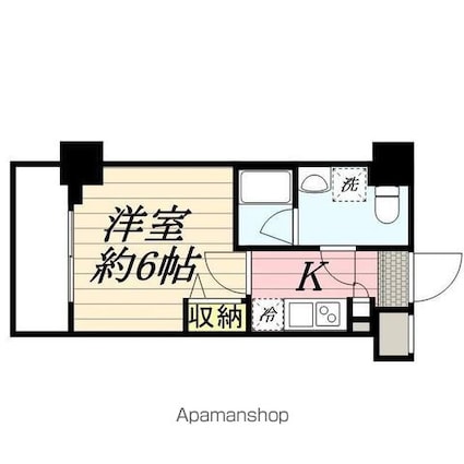 メインステージ立川Ⅲ[1K/21.28m2]の間取図