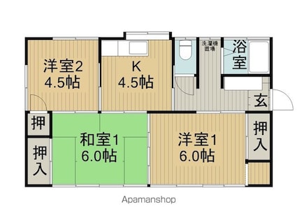 赤沼矢崎荘（１－４号）[3K/50m2]の間取図