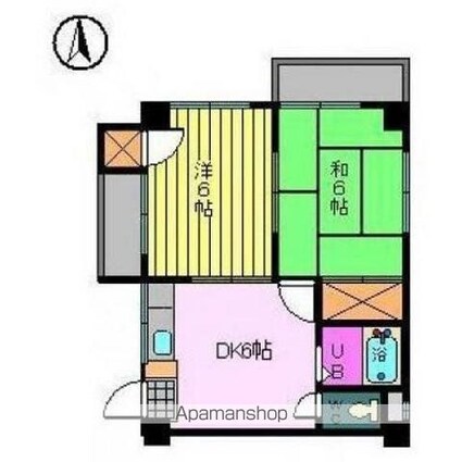 メロディーハイツ久万ノ台[2DK/36.45m2]の間取図