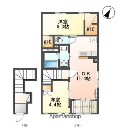 モルフォ[2LDK/58.17m2]の間取図