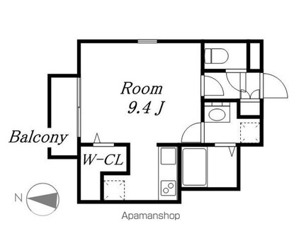 ＳＱＵＡＲＥ中村区役所[1R/26.2m2]の間取図