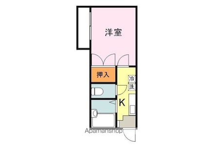 コーポフタバ[1K/21.24m2]の間取図