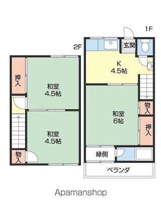 西浜コーポ[3K/42.12m2]の間取図