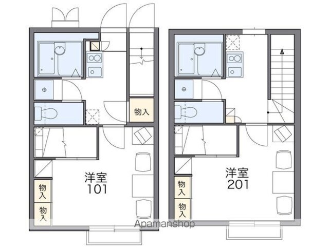 レオパレスコンフォート山手Ａ[1K/24.01m2]の間取図