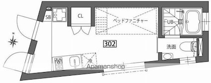 グランレジデンス駒沢大学Ｓ[1R/19.06m2]の間取図