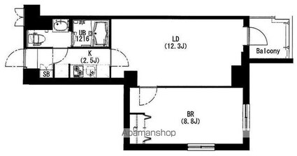 エスティメゾン中野富士見町[1LDK/46.8m2]の間取図