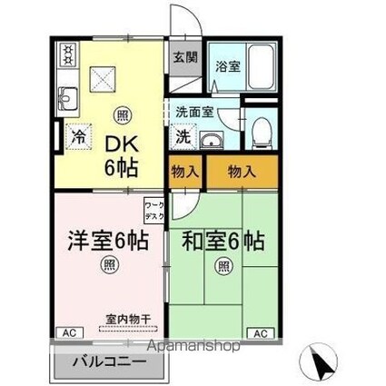 カームナガセ[2DK/40.07m2]の間取図