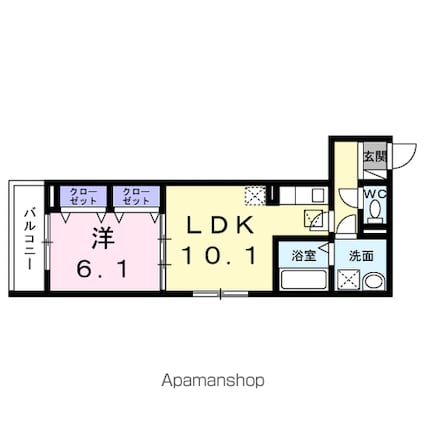 仮）本町５丁目アパート[1LDK/42.24m2]の間取図