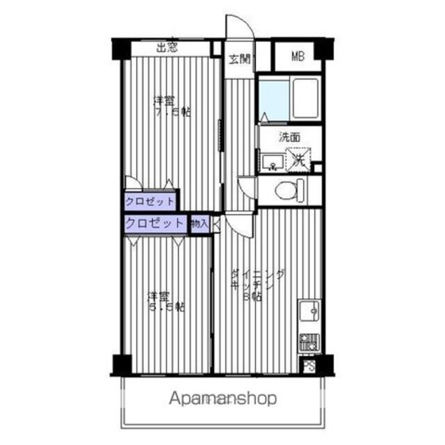 ランファン・ドール二子玉川[2DK/48.61m2]の間取図