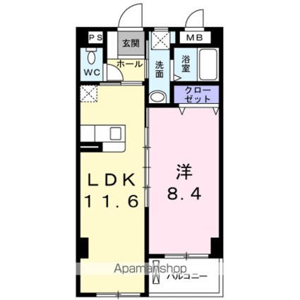 グランド・ユーハイム・ナガサカ[1LDK/44.16m2]の間取図