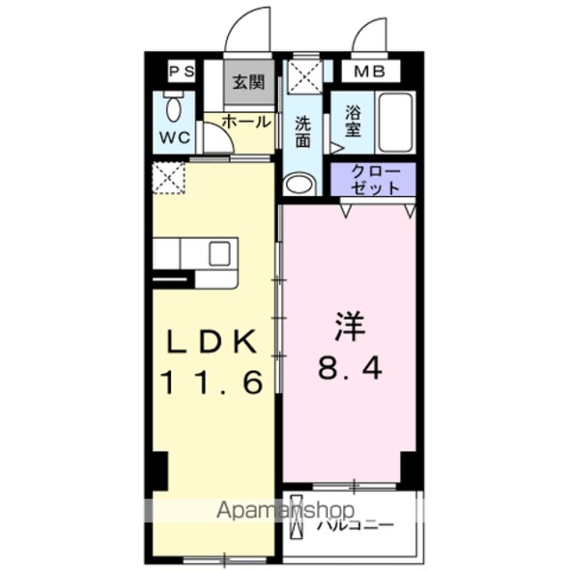 グランド・ユーハイム・ナガサカ[1LDK/44.16m2]の間取図