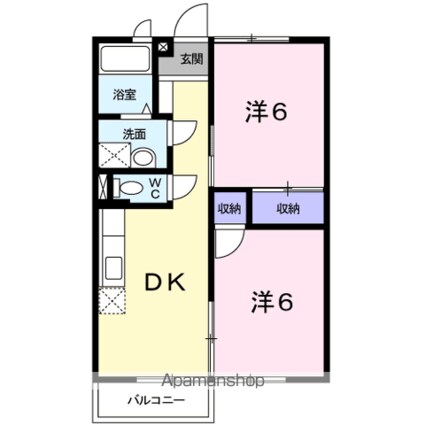 ニューグレイスヒロ[2DK/45m2]の間取図