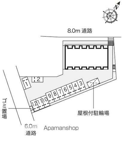 レオネクスト２０１４[1K/26.37m2]の配置図
