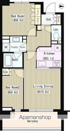パークホームズ成増マークレジデンス[2LDK/55.77m2]の間取図