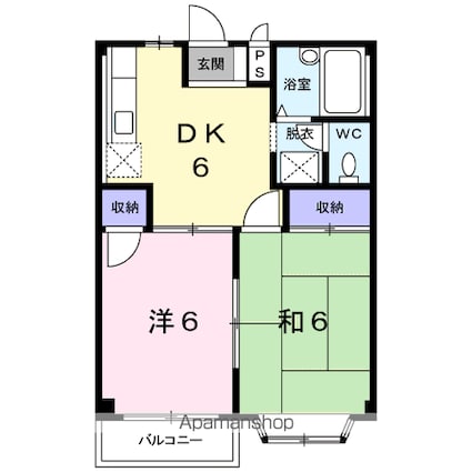 エルディムモモセ[2DK/39.74m2]の間取図