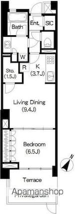 Ｂｒｉｌｌｉａ　ｉｓｔ　三軒茶屋　ブラッサムテラス[1LDK/53.57m2]の間取図